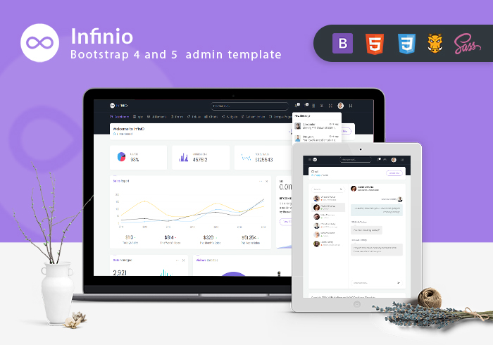 InfiniO – Bootstrap 4 & 5  Admin Dashboard Template